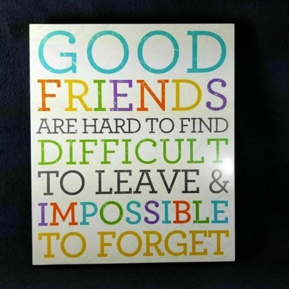 About Face Designs Plaque Good Friends are Hard to Find Impossible to Forget New